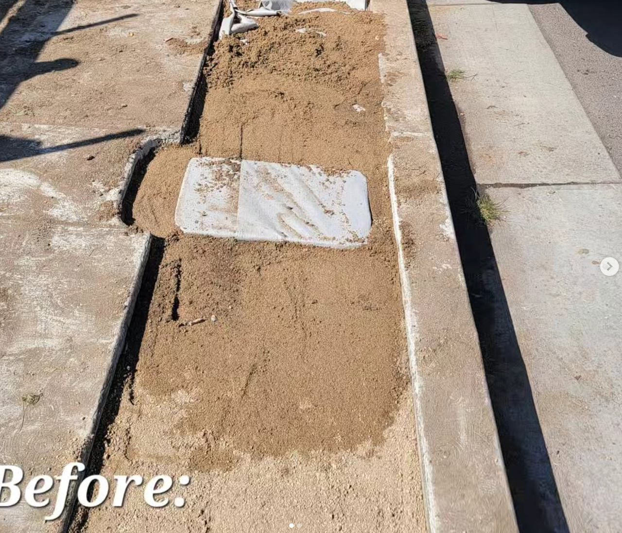 New Turf & Modern Mailbox — before