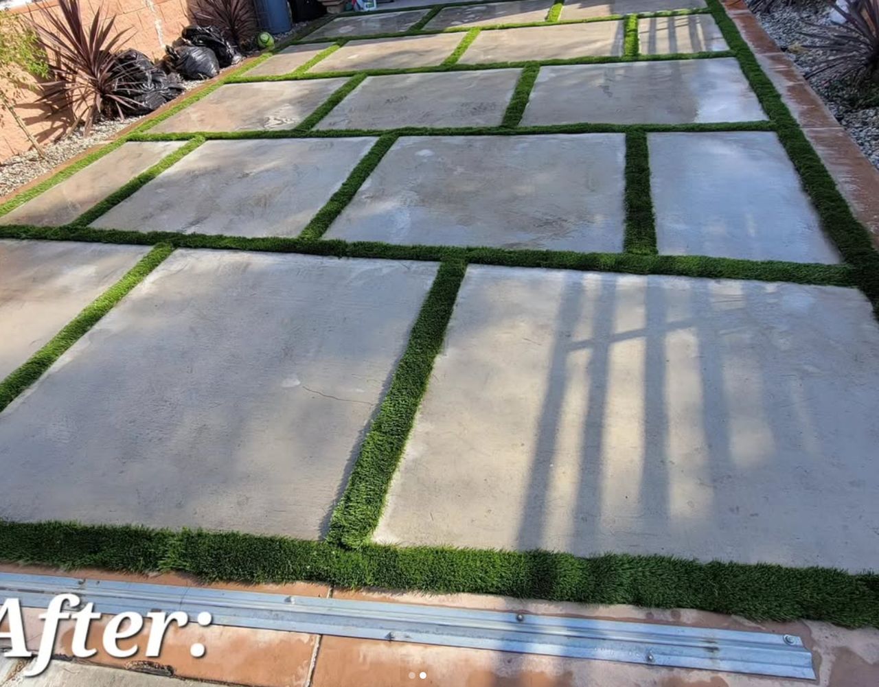Turf Between Concrete Pavers — after